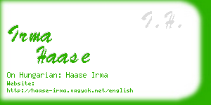 irma haase business card